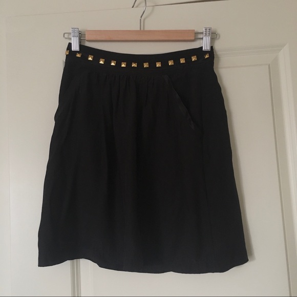 100% Black Silk Skirt - Picture 1 of 2